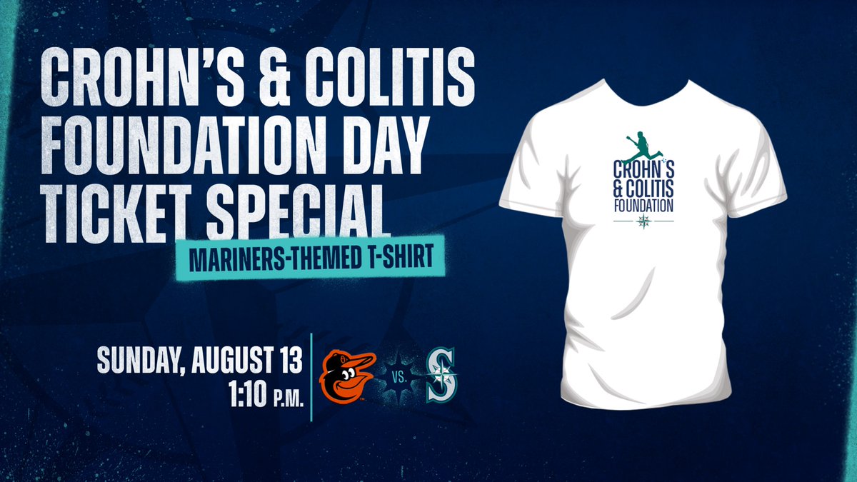 I'm playing the National Anthem at the @Mariners game Sunday, Aug 13th as part of Crohn's & Colitis Day at @TMobilePark! Grab a ticket via the link below and receive a limited-edition Mariners shirt with my 'Jump Mike' logo! Each ticket supports @CCfdnNW bit.ly/McCCF23