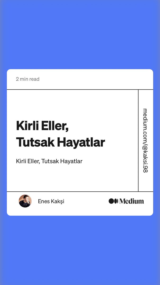 “Kirli Eller, Tutsak Hayatlar” by Enes Kakşi
medium.com/@kaksi.98/kirl…