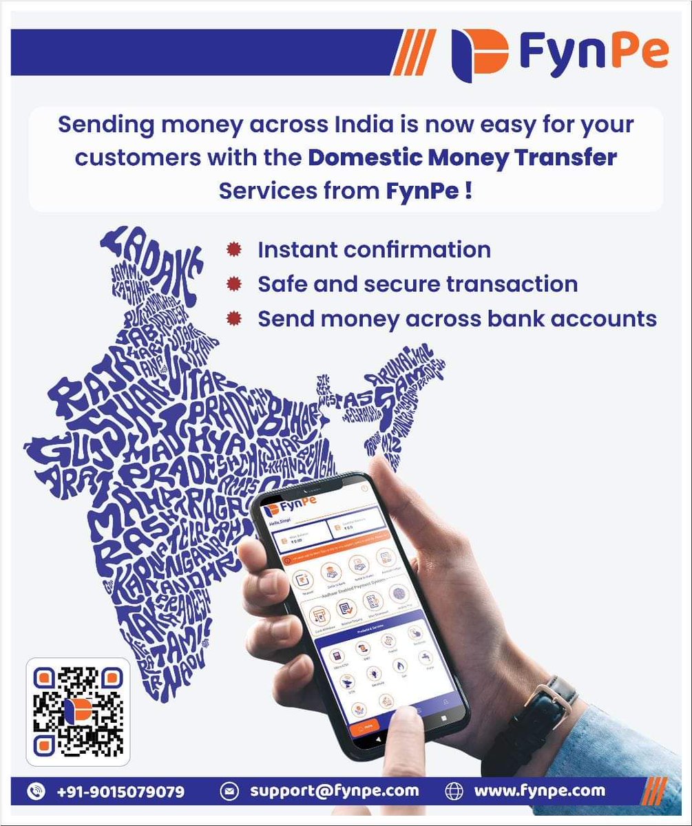 fynpe_payments's tweet photo. Facilitate safe and secure DMT Services from FynPe and make money transfer pan-India, easy for your customers !
#moneytransfer
#remittance
#internationalmoneytransfer
#onlinemoneytransfer
#fastmoneytransfer
#cheapmoneytransfer
#securemoneytransfer
#reliablemoneytransfer https://t.co/s46XTcehdJ