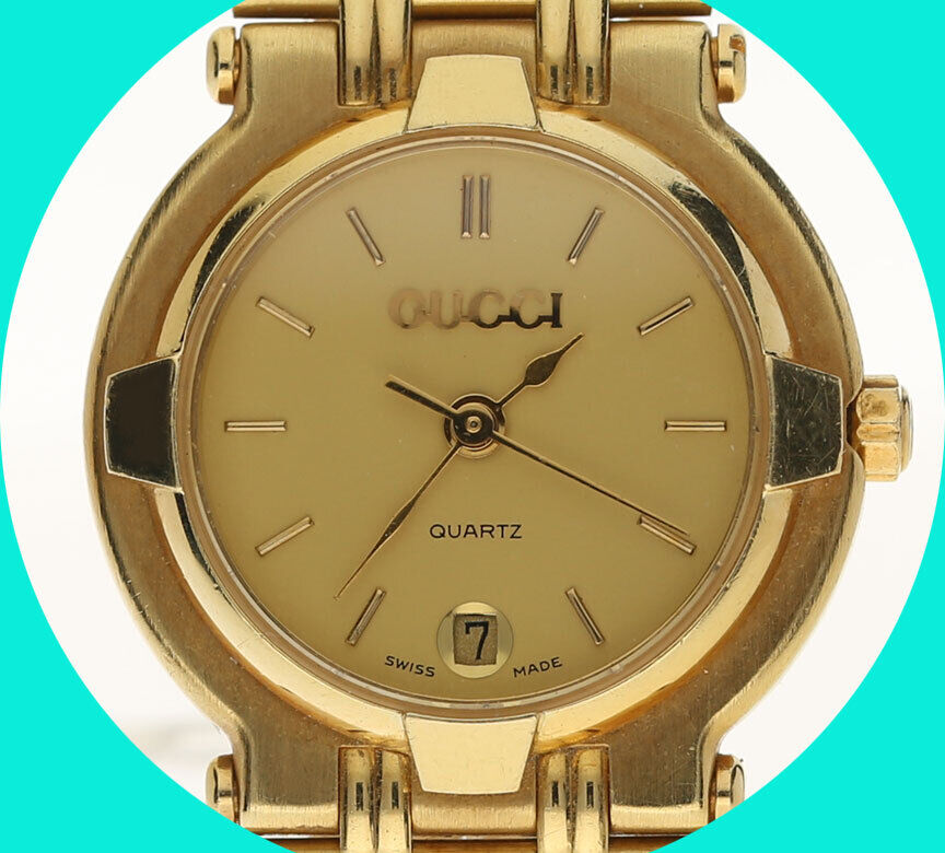 EmpirePawn's tweet photo. Enjoy some luxury on your wrist for a bargain! Lady's Gucci solid 18K yellow gold quartz date watch (25MM, 60.8 grams). Only $3650 -- Buy it now! #gucciwatch #ladysgucciwatch #estategucciwatch #ladyswatch #estatewatches #ladysgoldwatch https://t.co/Pjo2fEGOHl https://t.co/5rORaQazks