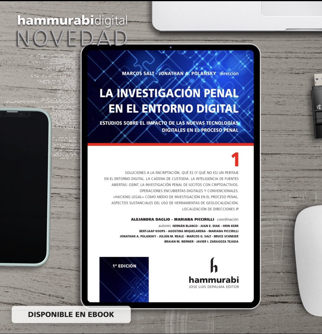 Esto es una gran alegría. Se viene el primer volumen de la investigación digital en el entorno digital con super articulos de grandes autoras/es. Orgullo total. <a href="/saltmarcos/">Marcos</a> <a href="/aleli_d/">Ale Daglio</a> <a href="/UBACibercrimen/">UBAcibercrimen</a> <a href="/realejulian/">Julian Reale</a> <a href="/matiaswerner/">Matias Werner</a> <a href="/Javier_Zaragoza/">Javier Zaragoza</a> <a href="/OrinKerr/">Orin Kerr</a> <a href="/schneierblog/">Schneier Blog</a> <a href="/miqueagostina/">Agostina Miquelarena</a>