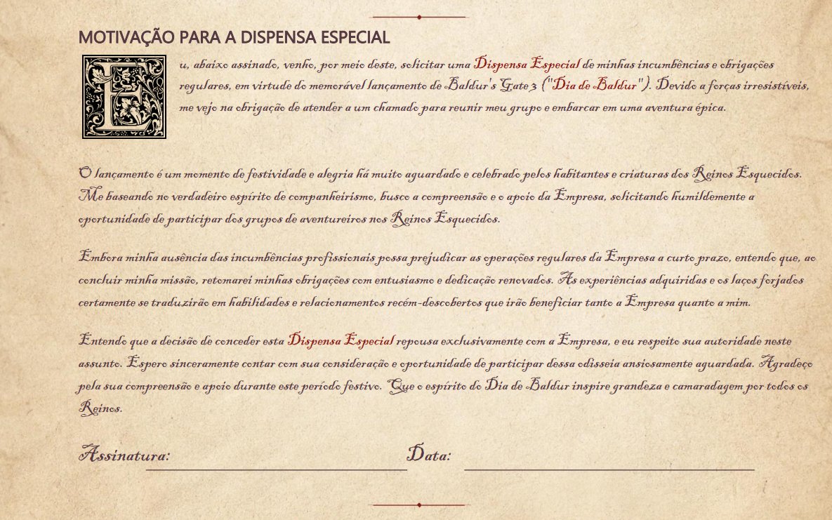 yerak29's tweet photo. A larian mandou essa aí, agora tá todo RPGista de folga. Só entrega pro chefe, confia! https://t.co/wXzfg7PkHR
