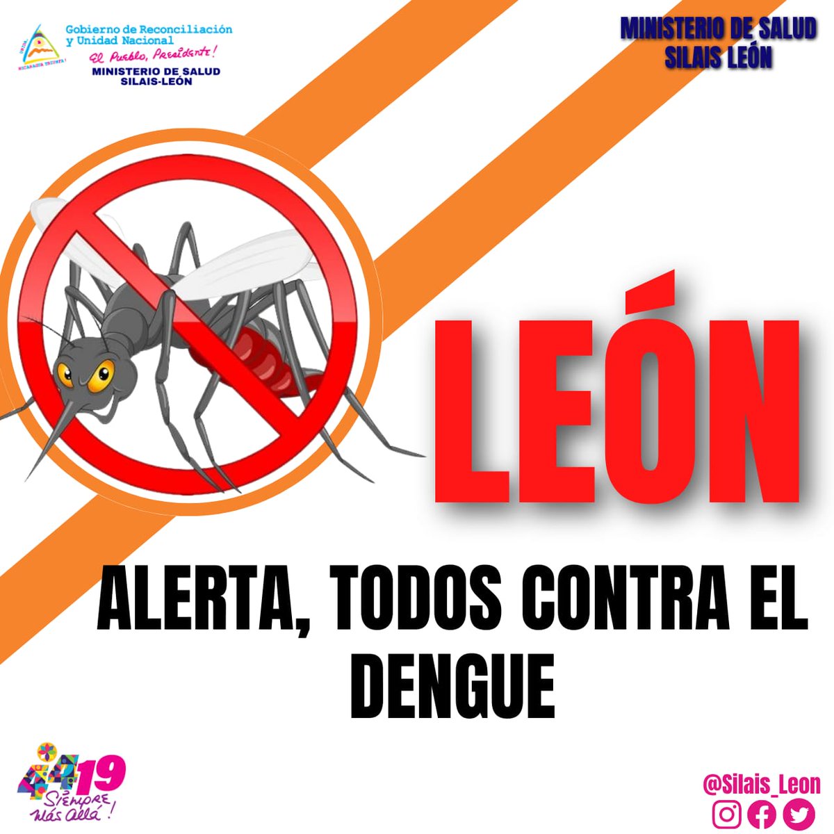 Buenos días 🌄

Recordemos no dar tregua al Dengue 🦟🦟🦟
Es mortal 🤕 si no lo prevenimos a tiempo ⏱️

Permite y acompaña a nuestro personal en la visita a tu vivienda.

#SilaisLeón 
#SinCriaderosNoHayMosquitos 
#SaludEnFamiliaYComunidad 
#LeónRevolución