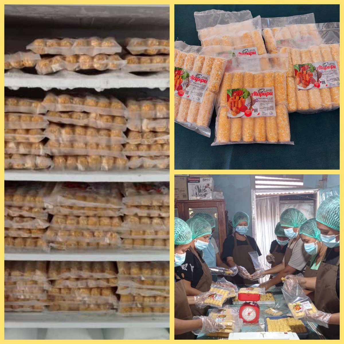 SedubunJormina's tweet photo. Jumat (04/08/2023) Jormina Sedubun.S.Pi melaporkan produksi Nugget Ikan Tuna POKLAHSAR Zooxanthelae Desa Jenilu Kec.Kakuluk Mesak bulan Agustus sebanyak 25 Kg harga jual Rp.50.000/Kg (1 Kg=2 bungkus)
#GiatLuhkanSatminkalGondol
#Belu
#Produkai
#luhlapor
@puslatluhkp https://t.co/dOvMMYciqP