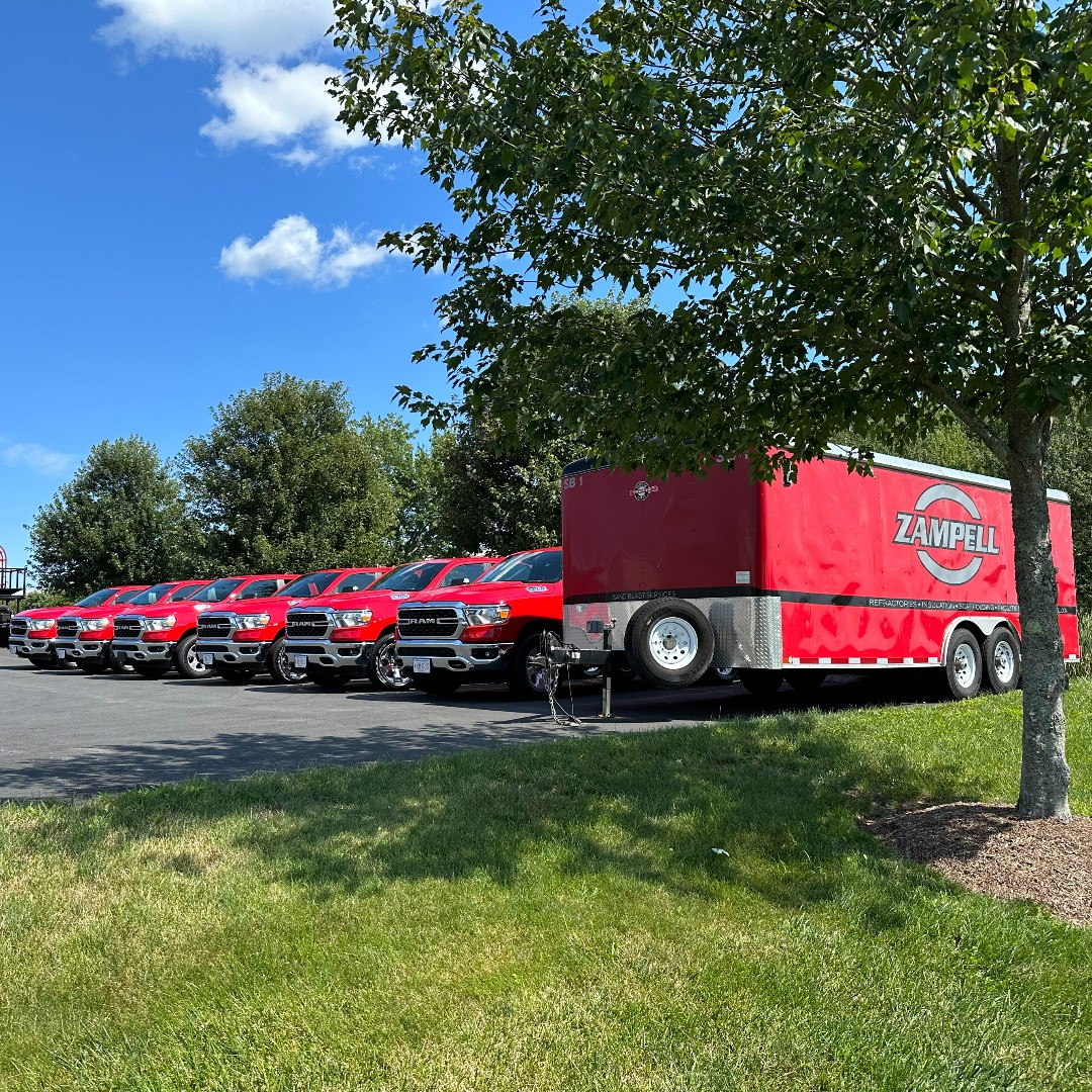 BrianZampell's tweet photo. Our trucks are always ready to roll! Give Zampell a call for your next project. I think the red looks great on this sunny, summer day!

#Zampell #TrueCraftsmanshipEndures #refractories #scaffolding #insulation #construction #safety #FamilyBusiness #ildfast https://t.co/BEkk1m5Ogk
