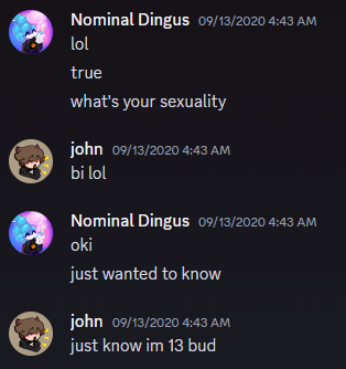WaddickerYT's tweet photo. @LoganGamez14 Making heavily sexual remarks and jokes to multiple people who you know to be minors is alarming at best, with some hard to consider jokes at all.

Sure if it was just a one off, but this was over the course of years with multiple different minors. https://t.co/GN3oO8BCPb