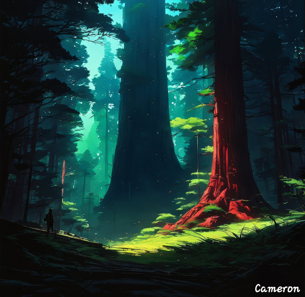 Magic of the Redwood Trees #AIArtwork #AIArtCommuity #AIart #AIArtGallery #Art #Concept #Neon #Design #Beautiful #Futuristic #Character