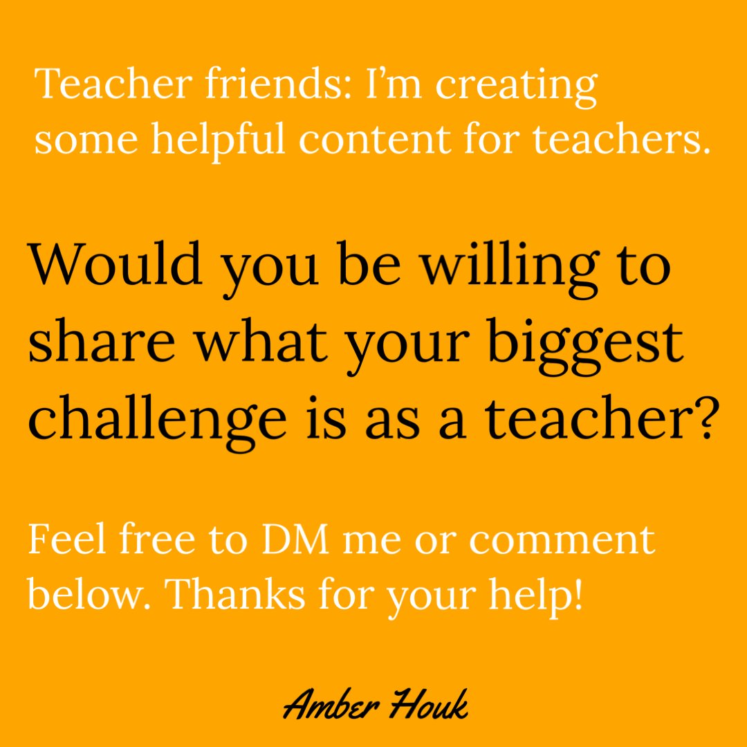 ahouk2233's tweet photo. I’m working on creating some helpful content for teachers. Would you be willing to share what your biggest challenge is as a teacher? Thanks for your help! https://t.co/m02aa3l3Kb