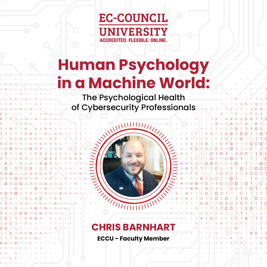 EC_Council_Univ's tweet photo. As strange as it may sound, #Cybersecurity and psychology have a profound link.

We delve more into this topic with our ECCU faculty Chris Barnhart's latest blog 

https://t.co/IcoPvxKMJC https://t.co/bAKjVB8p66