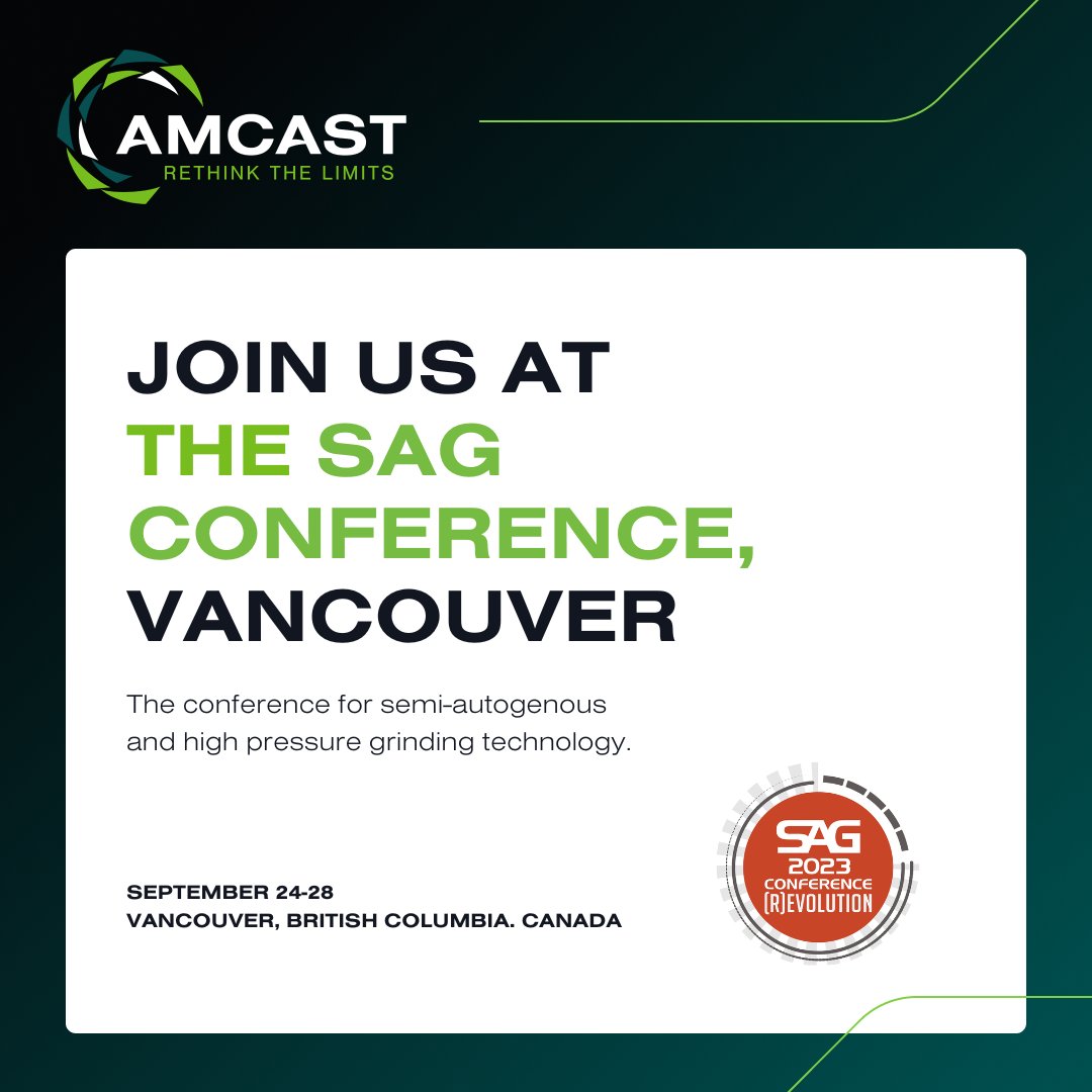 AMCAST will be walking the show floor this year. Join us to learn about the newest technologies and equipment in grinding this fall at SAG.
#mining #aggregate #miners #earthmoving