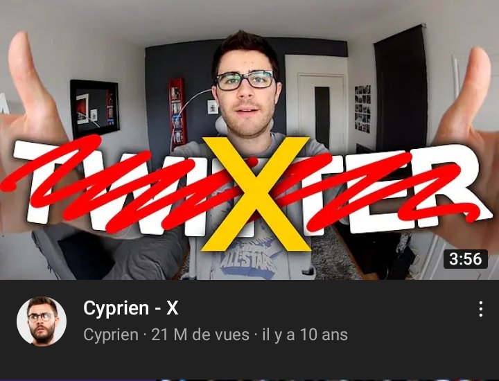 Il a vraiment remplacé le titre et la minia ce génie #Cyprien #XTwitter