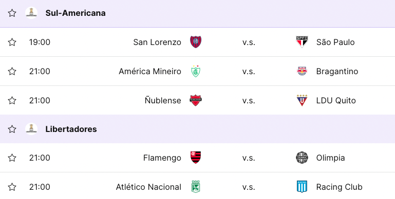 APWinBR's tweet photo. Que tal conferir as campanhas dos times que jogam hoje na Libertadores e Sul-Americana? 🔥

Veja tudo em https://t.co/yKagAAOsdt https://t.co/UZk5dY0SPR