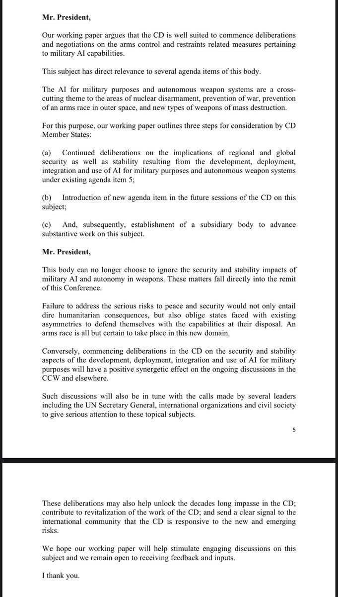 Full text of the statement: