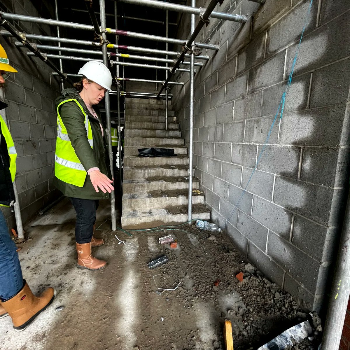 Visited Mornington Road in Preston this morning to see development on our exciting project with @buildingwithyou. Last time we visited the building was up to first floor, now the roof is on and first fix has been carried out on the ground floor. #preston #sitevisit