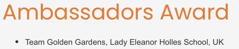 Well done  (Josya, Ana - U4, and Jemima - L4): Team Supernova (3rd place 🥉)and Team Golden Garden (Ambassador’s Award 🏆) for their wins in the British International Education Association (BIEA) Competition 2023: Greening Cities, Sustaining Lives. Great job all!!🫡🏡 #lehschool