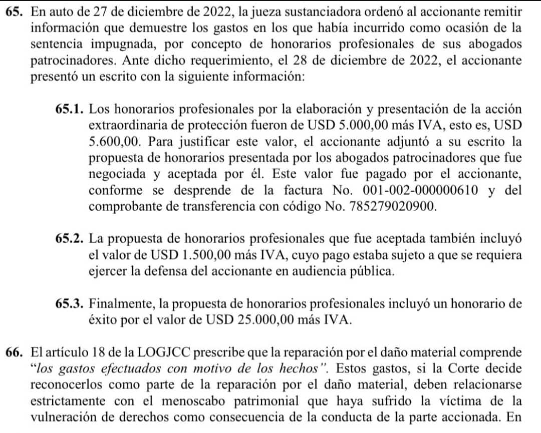 TheAbogadoEc's tweet photo. La Corte Constitucional, honorarios del abogado por una AEP.

Redactar la demanda 👉 5.600.
Por la audiencia pública 👉 1500
Por el éxito de la acción👉 25.000

Total 35.000 DÓLARES, cuesta una acción extraordinaria de protección. VEAN 👇 https://t.co/neKE8c3ToD