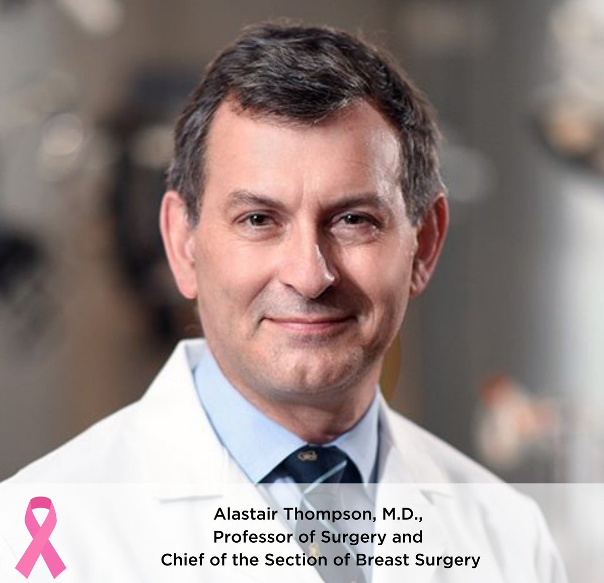Alastair Thompson, M.D., chief of the Section of Breast Surgery, is leading a new clinical trial along with breast imaging and pathology colleagues who will investigate a new technology as treatment tool for patients with solid tumors.

 Dr. Thompson:  t.ly/C0OaN
