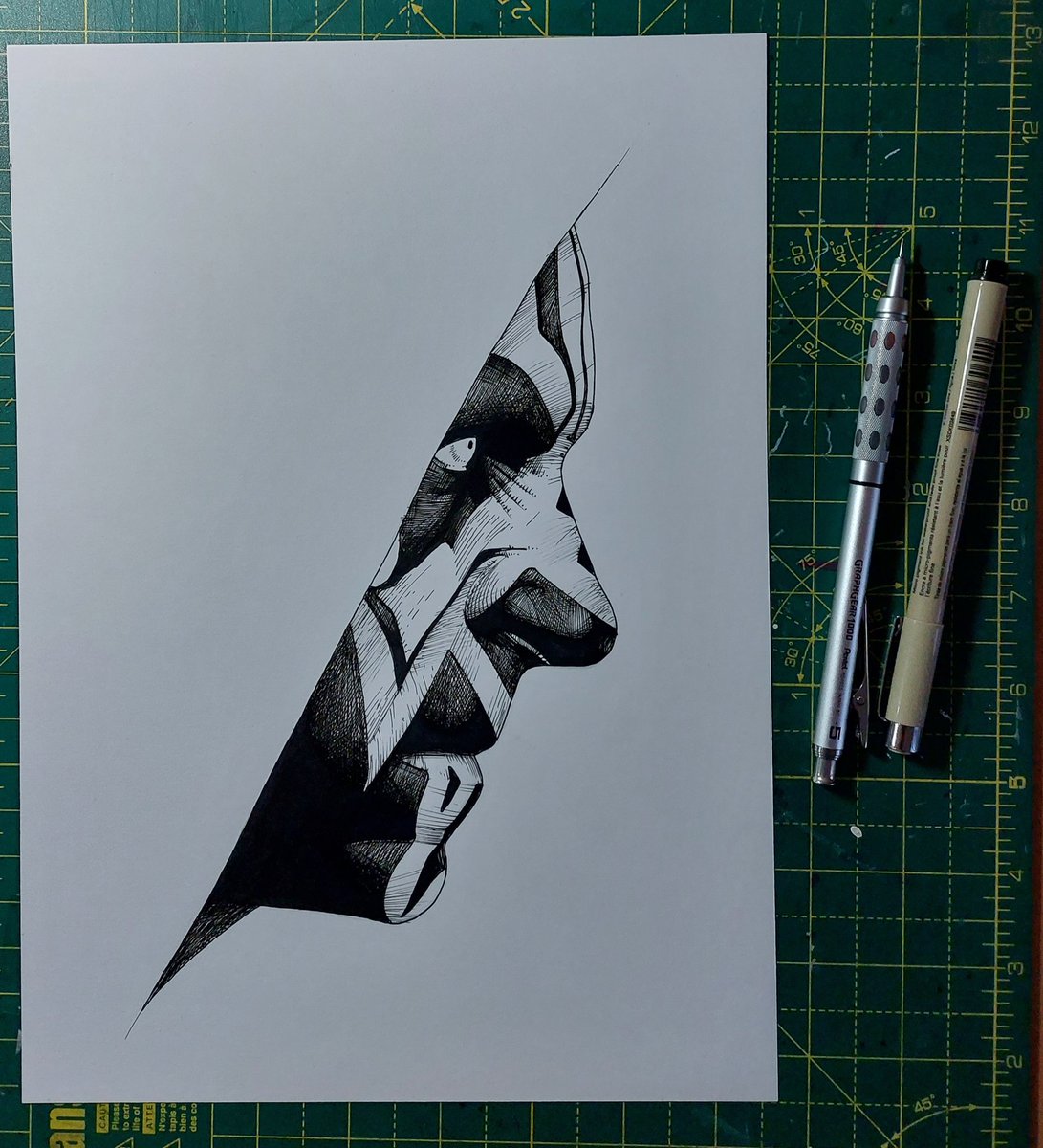 Darth Maul, just finished. Pigma Micron Fineliners on A4 Bristol Board. Love this simple clean style <a href="/IAMRayPark/">Ray Park</a>   #raypark   #fanart #darthmaul #starwars