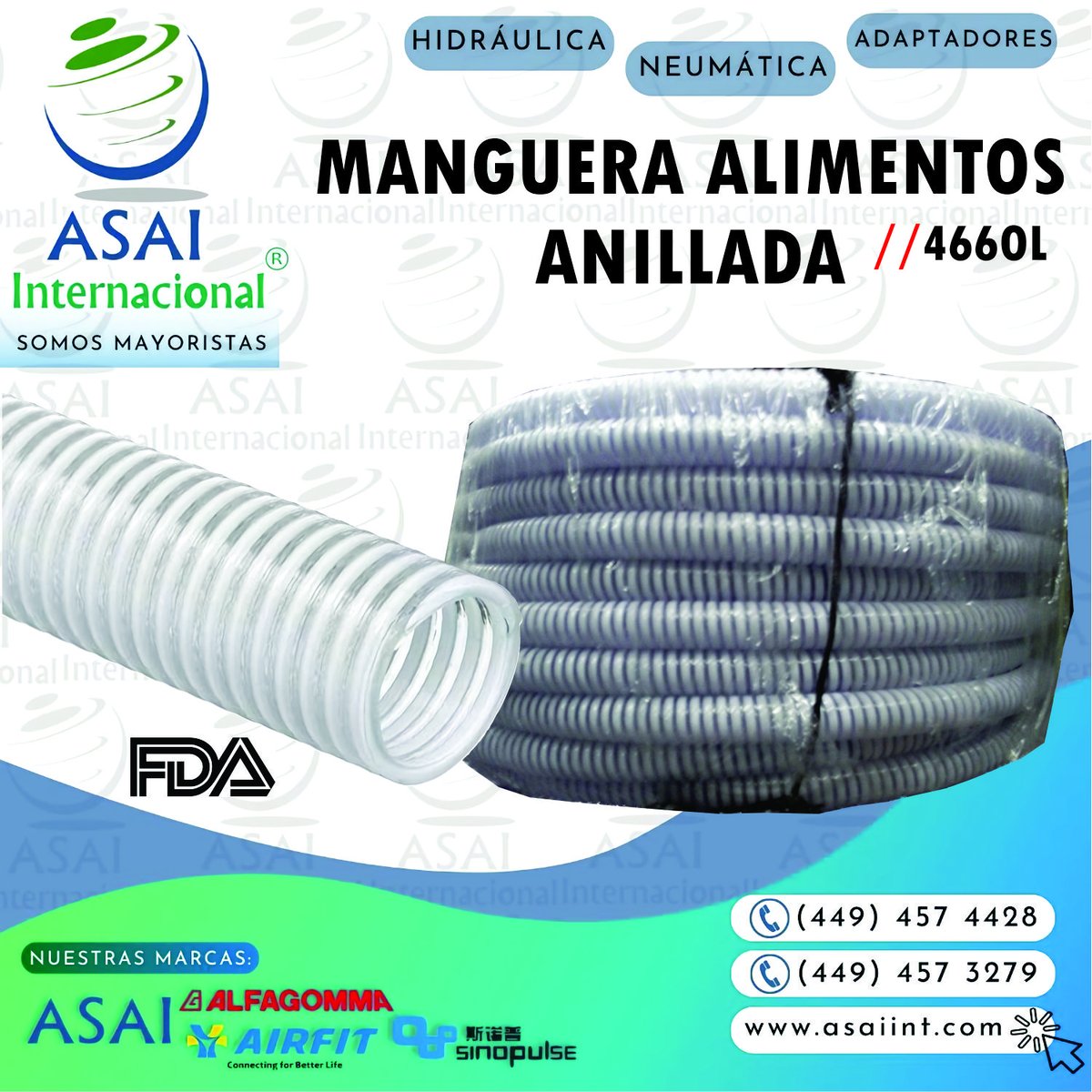 ASAIINTERNACIO1's tweet photo. Disponible en exclusiva para ti, manguera de alimentos anillada, en nuestro modelo //466OL de nuestra marca Alfagomma
#Aguascalientes
#conexiones #mangueras #manguerashidraulicas #hidraulica #neumatica #conexionesneumaticas #alfagomma #hechoenaguascalientes #camlock #mexico #mine https://t.co/QKQl98CaW0