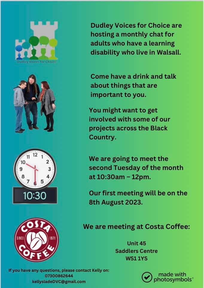 The first of our community sessions in Walsall next week - please share with your networks so we can get the message out 👍 #selfadvocacyworks <a href="/DvcDudley/">Dudley Voices for Choice Self Advocacy</a> <a href="/JoWDVC1/">DVC@JoW</a> @tom182dvc <a href="/DVCSarahO/">Sarah Offley 💚</a> <a href="/BCHFTPMO/">PMO</a> <a href="/EwinsWendy/">Wendy Ewins</a>