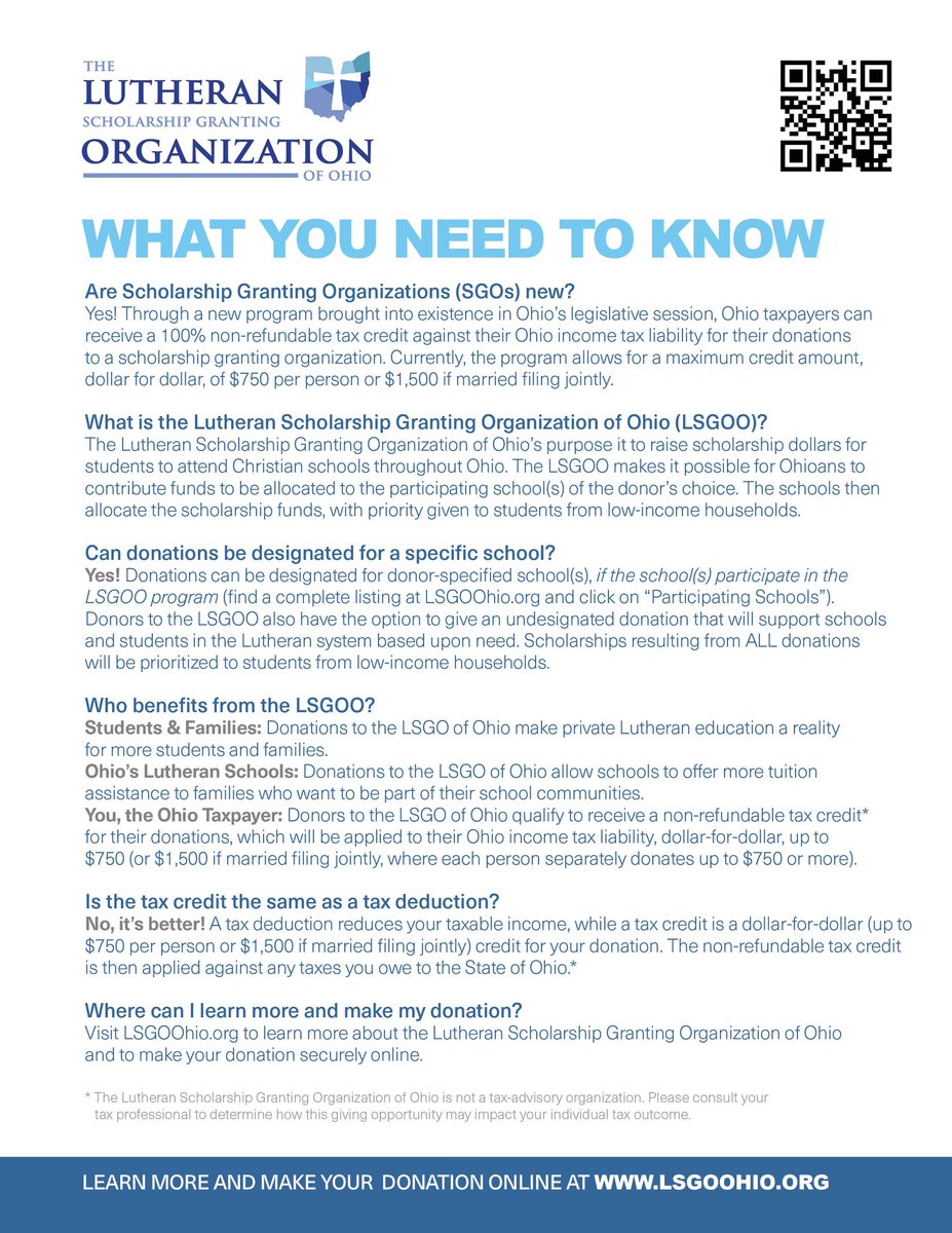 LSGO_Ohio's tweet photo. Interested in learning more about the LSGO? 🌟 Discover the ins and outs of Lutheran Scholarship Granting Organization and this incredible opportunity. 🗝️ #LSGO #CLHSA https://t.co/5e3BB3uLJr