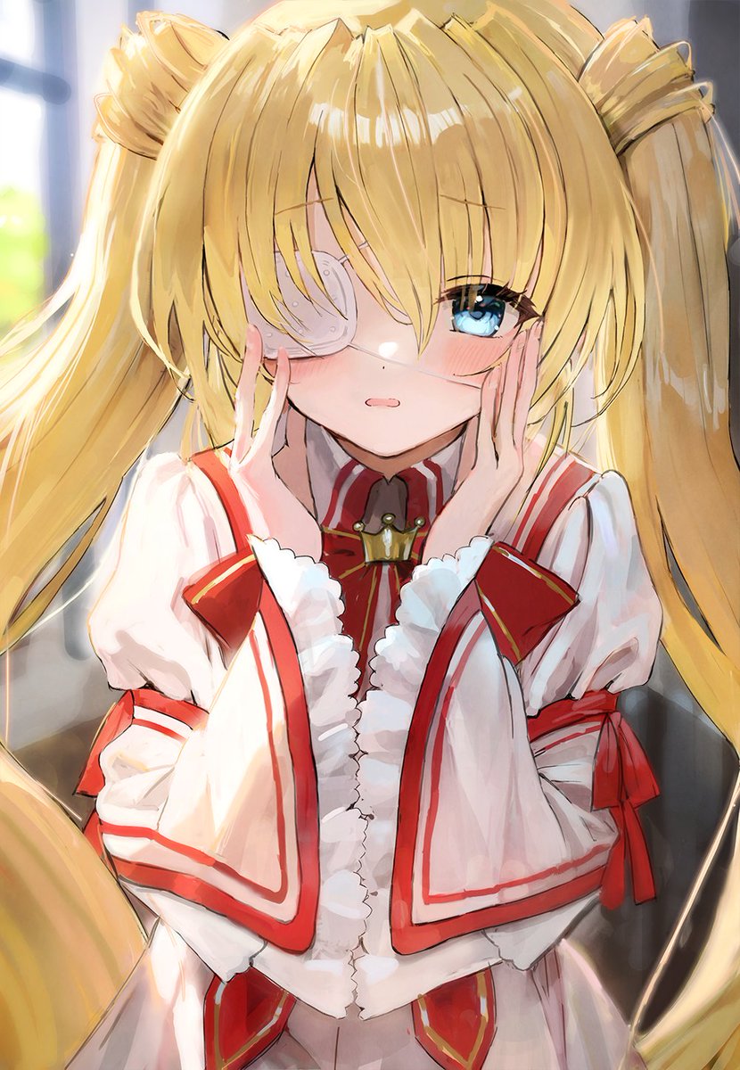 1girl blonde hair blue eyes twintails long hair eyepatch solo  illustration images