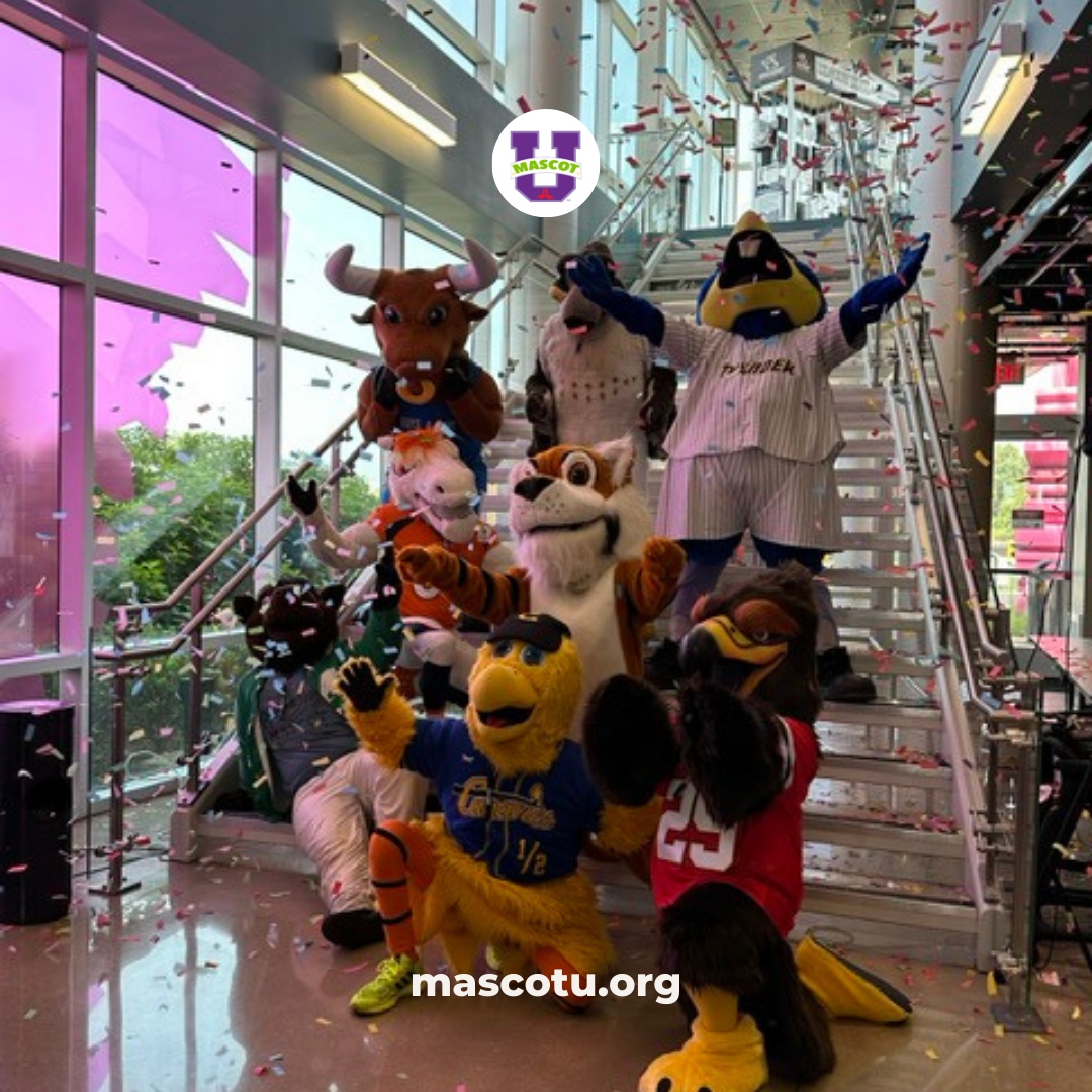 MascotUmtg's tweet photo. When you realize you're not just in a costume, but a part of the story! Thanks to #MascotULive2023 for the endless inspiration. #MoreThanAMascot https://t.co/GqPtCl1LDP