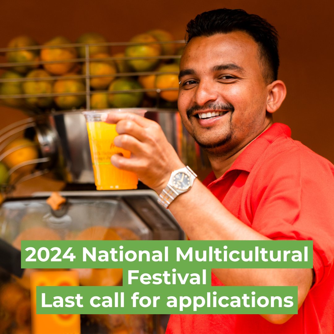 It’s your last chance to submit your application for grants, performances, workshops, parade participation and stallholders in the 2024 National Multicultural Festival. Applications close at 3pm on Thursday 10 August. Find out more and apply. multiculturalfestival.com.au