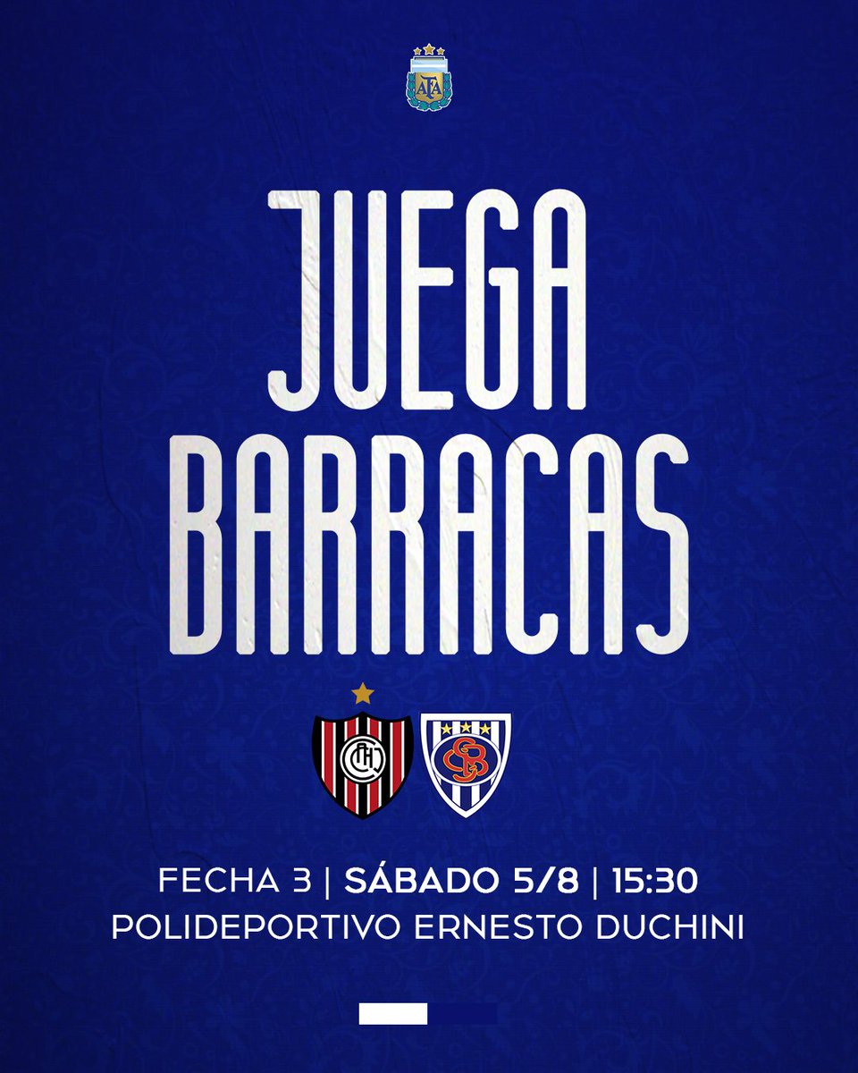 🏆 Fecha 3 / Primera C
🆚️ Chacarita
📆 Sábado 5/8
⏰️ 15:30
🏟 Polideportivo Ernesto Duchini

¡𝘿𝘼𝘼𝘼𝙇𝙀𝙀𝙀 𝘽𝘼𝙍𝙍𝘼𝘼𝘾𝘼𝘼𝘼𝙎! ⬜️🟦