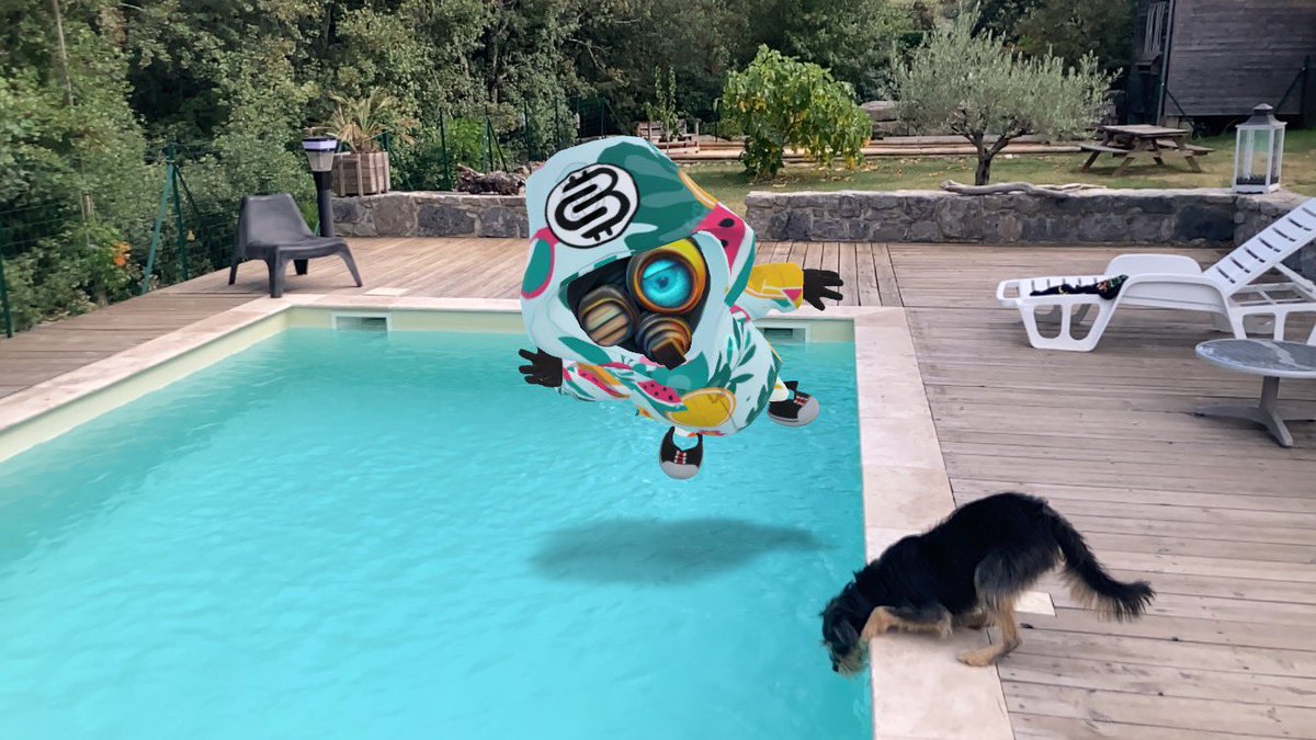 MGBR08's tweet photo. DAy27 - Les vacances de #BULBi (the last day)
Un dernier plouf avec Neo le chien et profiter encore un peu de la douceur de l’Ardeche. Demain, c’est la fin des vacances …
#bMSE #AugmentedReality #3D #Avatar on @Sketchfab by @BullBiDoo & @TheBULBiMasks https://t.co/SLuFzYCnr2