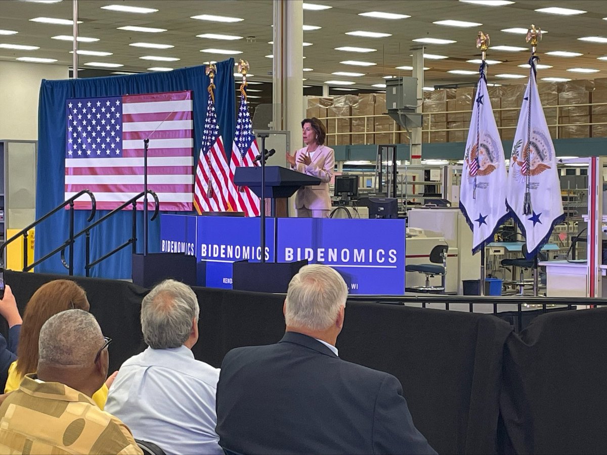 Honored to join @VP & @SenatorBaldwin in WI to celebrate the announcement of new broadband electronics equipment production made possible by the Biden-Harris Administration's #InvestinginAmerica agenda.