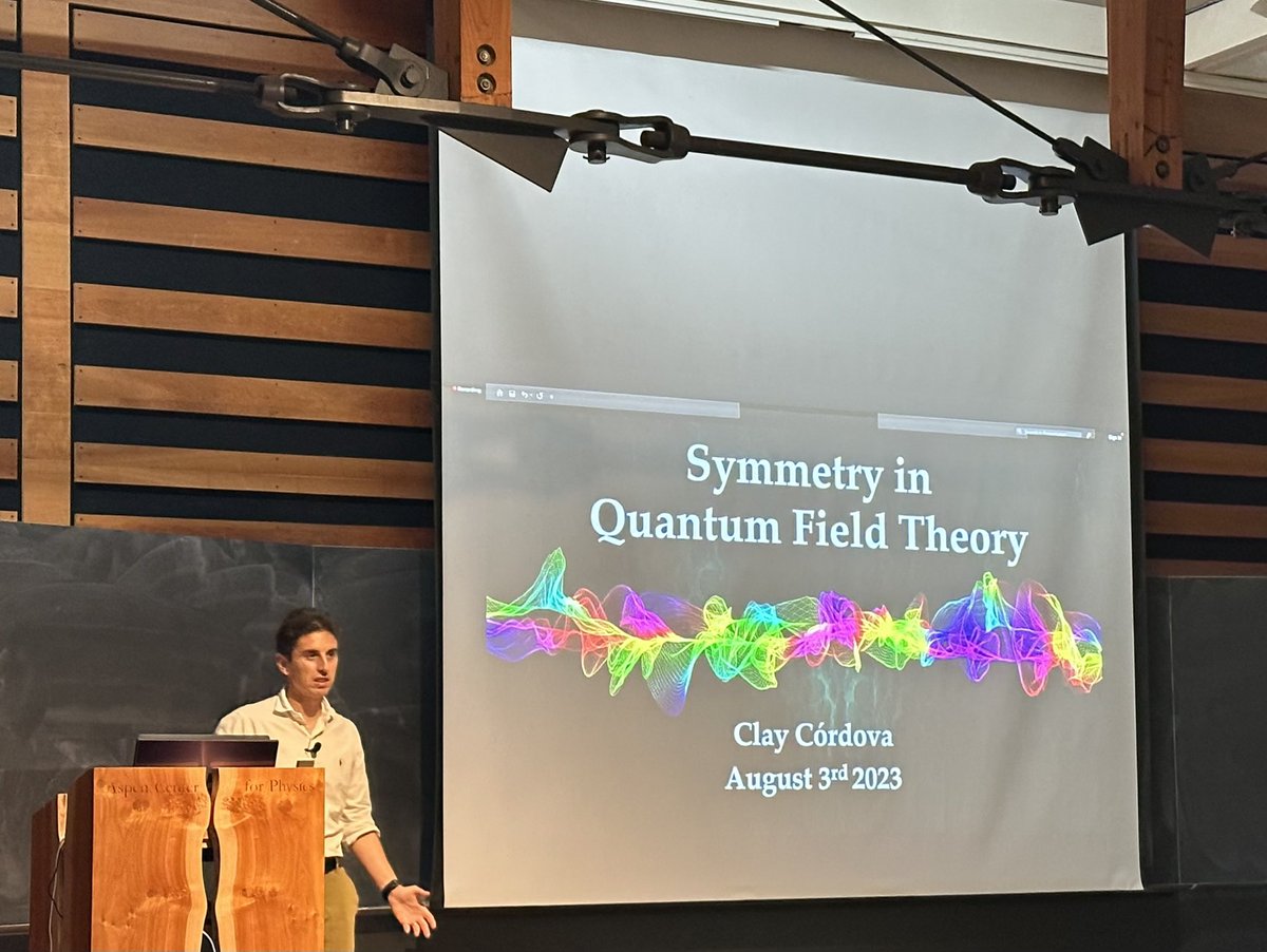 theory_dad's tweet photo. Giving a @AspenPhysics colloquium on behalf of our hep-ph/th program is @ProfClayC https://t.co/A1w91lbrcN