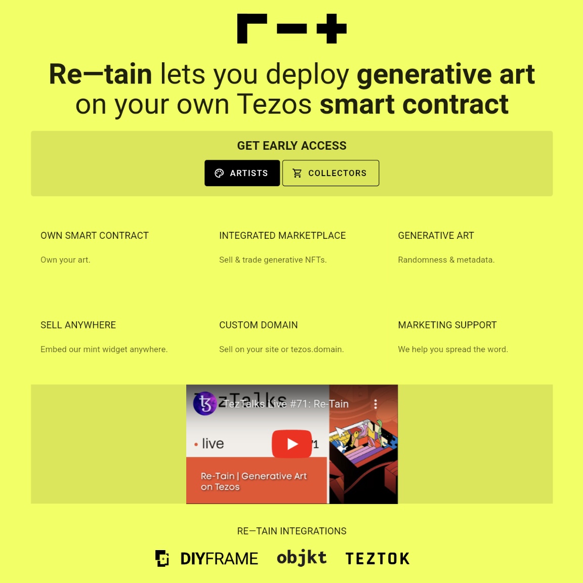 re_tain_xyz's tweet photo. Our website has just received a fresh update! ✨

#diyframe #objkt #teztok #tezos https://t.co/DV2zOF8gM6