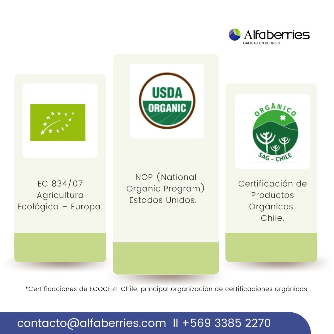 alfaberries's tweet photo. Nuestras certificaciones ✅

#certificaciones #exportadora #agroindustria #planta #procesos #servicios #agricola https://t.co/oKljLQKkGs