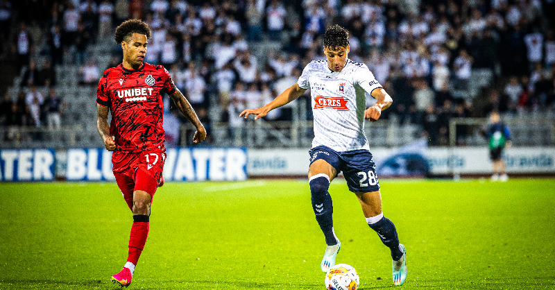 AGFFodbold's tweet photo. Det blev torsdag aften til en fin europæisk skalp i Ceres Park. I en elektrisk kulisse blev Club Brugge besejret 1-0. Desværre ikke nok til at gå videre i Europa. Men vi siger farvel med ære ⬇ #ksdh #agfclu