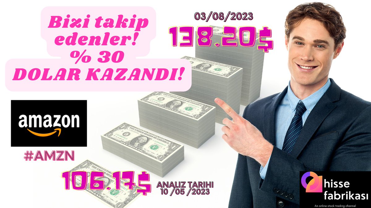 Enflasyonun %50 olduğu bir yer de değil, enflasyonun %4 olduğu bir yer de 3 ayda %30 getiri.
10 Mayıs tarihinde ki #amazon analizimiz %30 getiriye ulaştı. Detaylar için;
#amazon #amzn #nasdaq #bist100 #borsa 
youtube.com/shorts/K7_JHjE…