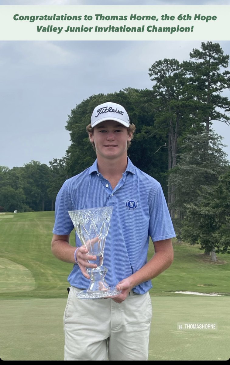 MoHead1980's tweet photo. Congrats to @_thomashorne on winning the @hvjigolf tourney in Durham by 5 strokes!  Rounds of 65-72-66 !!!  Photos courtesy of @hvjigolf .  Big win by THorne!!! https://t.co/nXpllIfECz