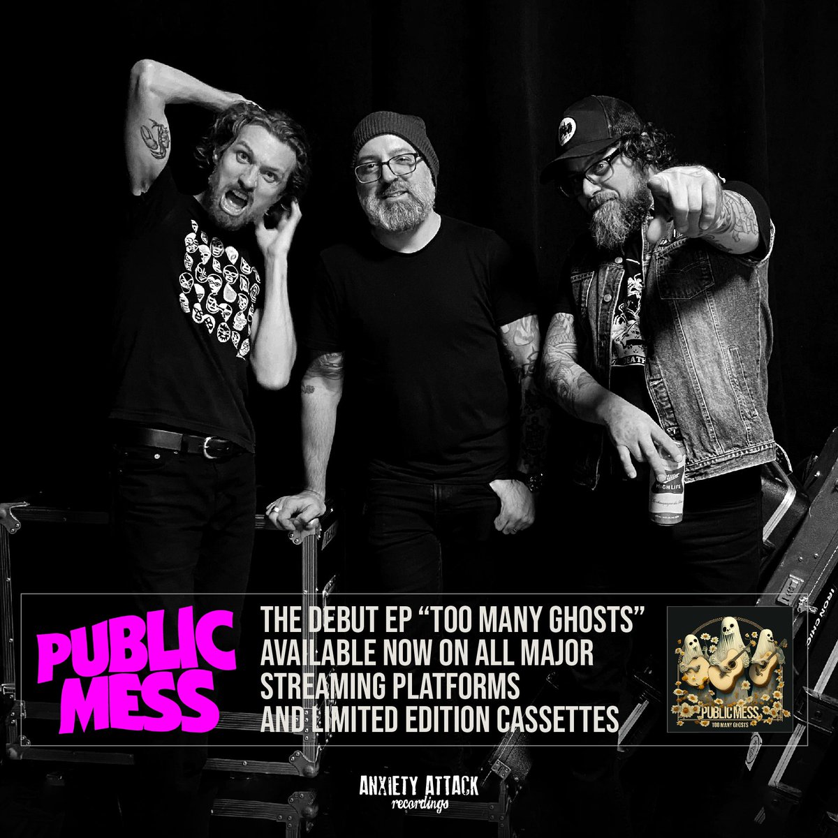 cactusvella's tweet photo. New band alert! Public Mess “Too Many Ghosts” EP is available now on all streaming platforms. Check us out! And if you like it please spread the word. #publicmess #acousticpunk https://t.co/hAaTL5a5XJ