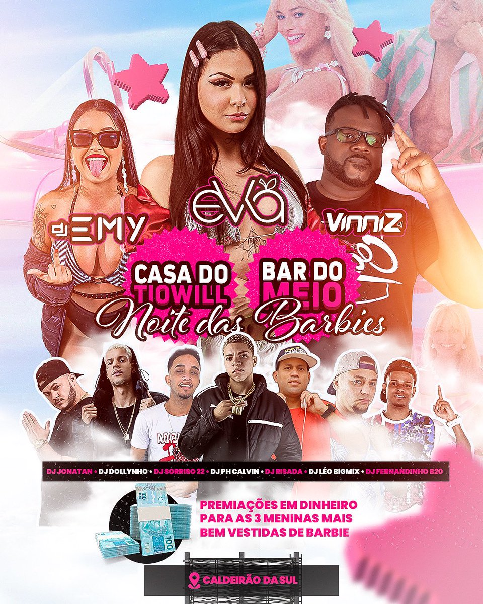 BailedoSA's tweet photo. Sabadão é noite das Barbies e dia de comemorarmos o Niver da + Braba @Djevaofc 🏡👨🏽‍🦳 Várias atrações pra fazer a noite dela e de vocês mais que especial, e tem mais, premiação para as meninas mais bem vestidas de #Barbie 💞 vem pro Santo Amaro ⚒️

#bailedosantoamaro #tropadothor https://t.co/SN79jd4YeD