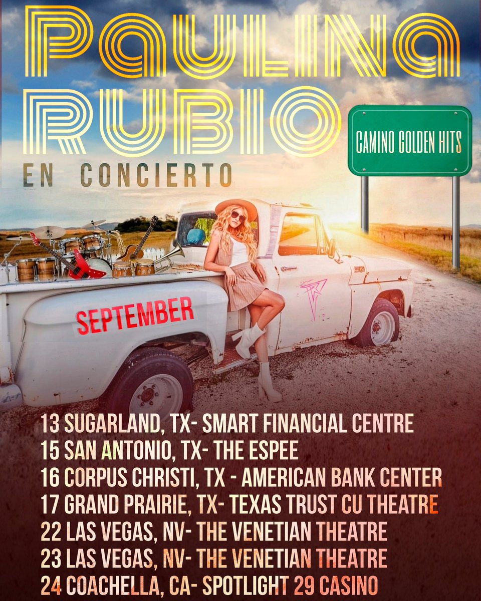 .@paulinarubio anuncia su nueva gira #caminogoldenhits. 

PG

Escúchanos a través de #iHeartRadio    bit.ly/889NoticiasFM