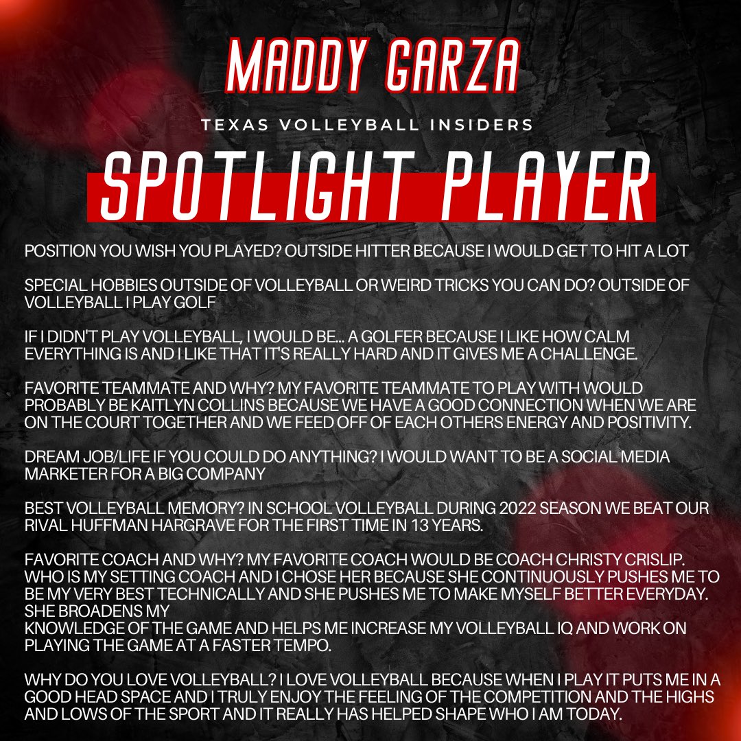 texasvbi's tweet photo. Digging into Texas Volleyball! Get to know Maddy Garza and what she’s about. Will you be next? https://t.co/ttVWMdDzep
