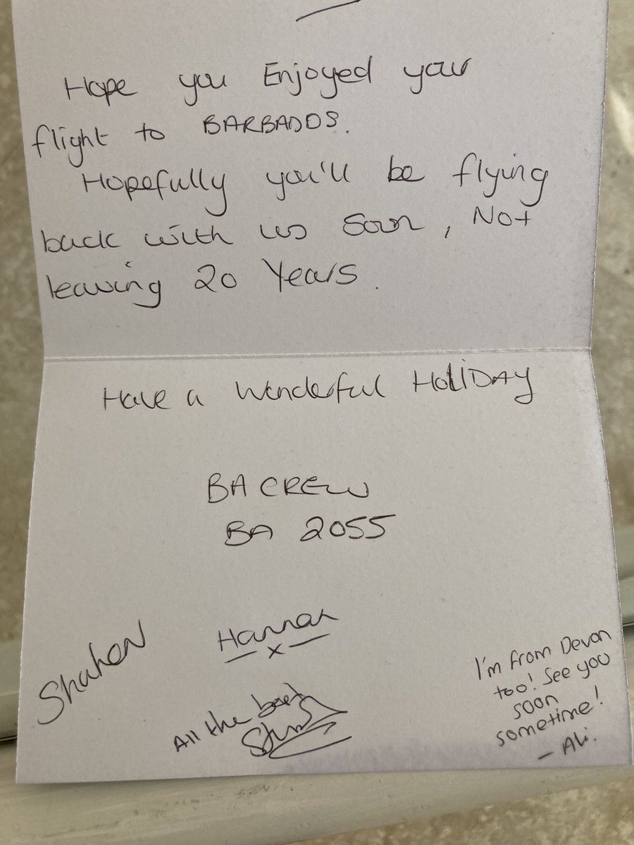 Annabel Wheatley (@wheatleyannabel) on Twitter photo <a href="/British_Airways/">British Airways</a> the most brilliant crew led by Shaheen to Bridgetown today- my other half’s first flight in 20 years and they were so lovely! <a href="/British_Airways/">British Airways</a> the most brilliant crew led by Shaheen to Bridgetown today- my other half’s first flight in 20 years and they were so lovely!