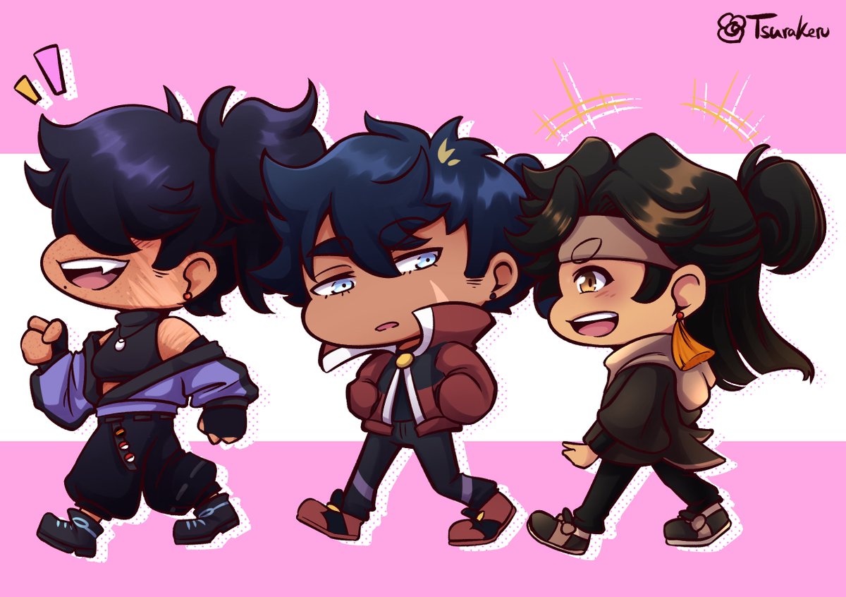 12. This time I had the pleassure to attack <a href="/NothatHeroArt/">Hero | Permanent hiatus</a> <3 <3 <3

I love their characters so SO much that I had to draw the 3 of them together 🌸🌺💐