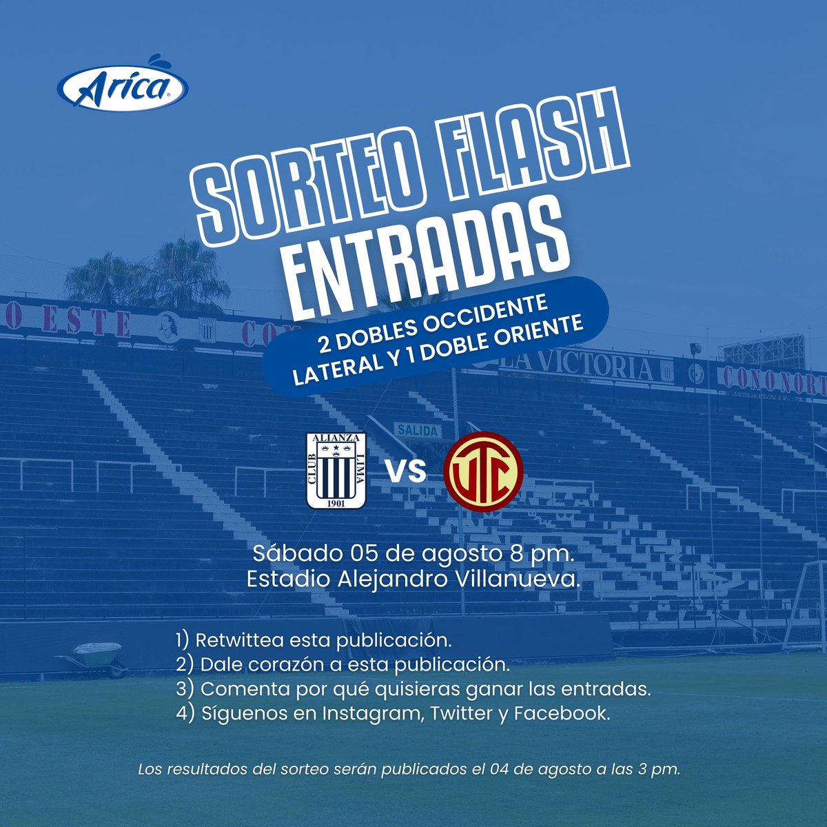 ConservasArica's tweet photo. ¿Con ganas de alentar a la blanquiazul este sábado? 💙🤍

¡Te tenemos una sorpresa! Regalamos 2 entradas dobles en zona occidente lateral y 1 entrada doble en zona oriente 🙌🏼💫

👇🏼Sigue estos pasos para participar👇🏼 https://t.co/zVdkOKWDBP