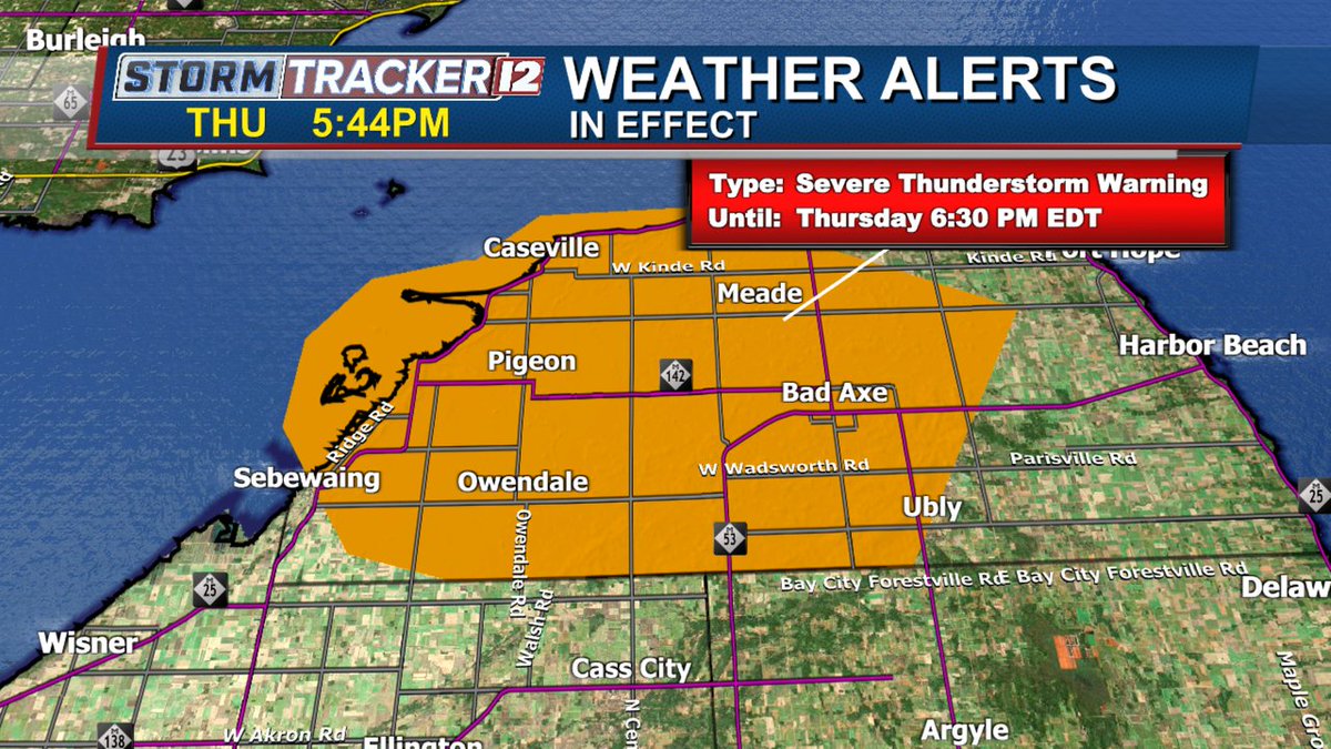 ABC12WX's tweet image. A Severe Thunderstorm Warning is in effect until Aug 03, 2023 6:30PM. Tune into ABC12 on air or download our ABC12 First Alert Weather App for more details.