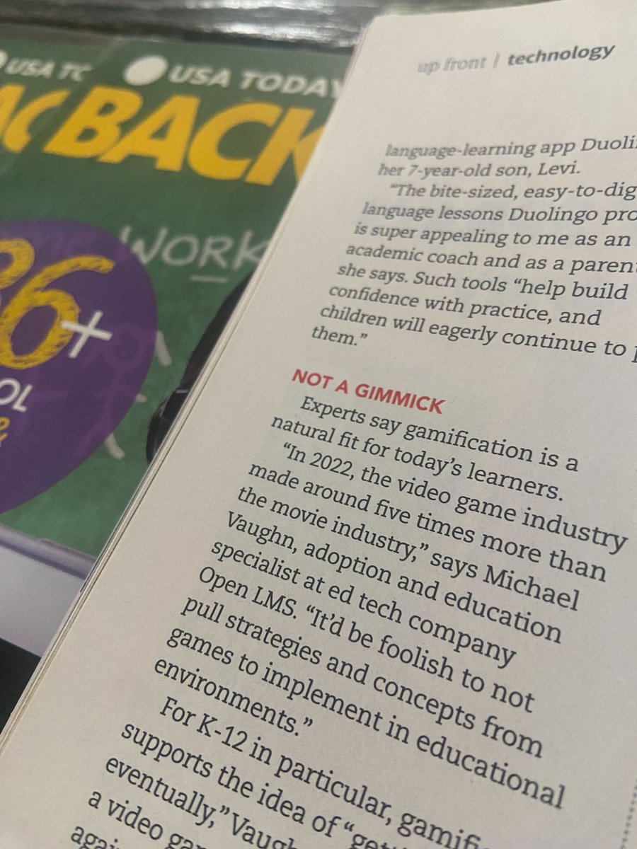 Dittoe PR client, <a href="/Open_LMS/">Open LMS</a>, was recently featured in <a href="/USATODAY/">USA TODAY</a>'s Back to School edition about how gamification can help teachers better meet student needs this coming school year!