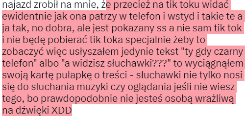 aleveek's tweet photo. @ahononomu Napisałem jedynie sobie cytat do posta związanego z laską na ss niżej, że moim zdaniem patrząc po TYM SS to ona nie patrzy w telefon, bo tył telefonu jest przodem do niej o czym też może świadczyć case, którego brzegi widać kolorowe i ofc jeden z ex-moots najazd zrobił na mnie https://t.co/FbDm3sS4Ir