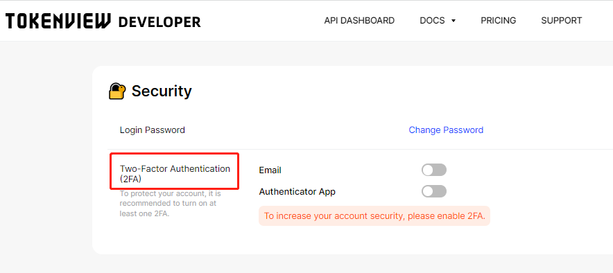 tokenview2018's tweet image. ⚒️Latest updates from tokenview developer⚒️
☑️Two Factor Authentication
Adding 2FA to enable more secure experience and improve your account security level.
☑️IP Whitelist
Adding the IP Whitelist to prevent APIKey from being embezzled.
services.tokenview.io/en/login
#BlockchainAPI