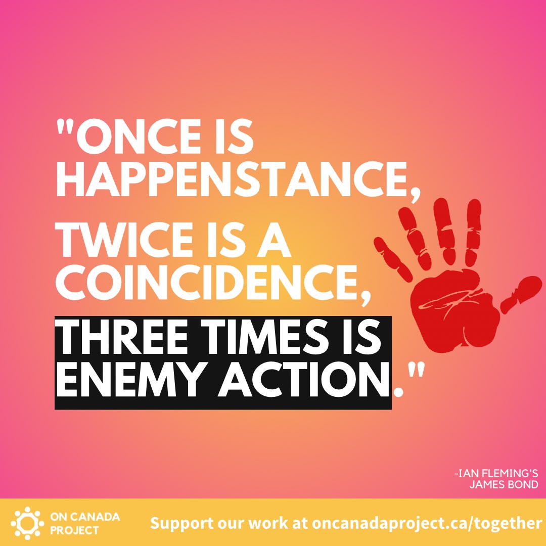 oncanadaproject's tweet photo. “Once in happenstance, twice is coincidence and three times is enemy action” 

What’s happening in Winnipeg isn’t an anomaly, it’s part of a long-standing Canadian pattern of violence and neglect against Indigenous peoples

#SearchTheLandfill ! #MMIWG2S https://t.co/zjMVucalLQ