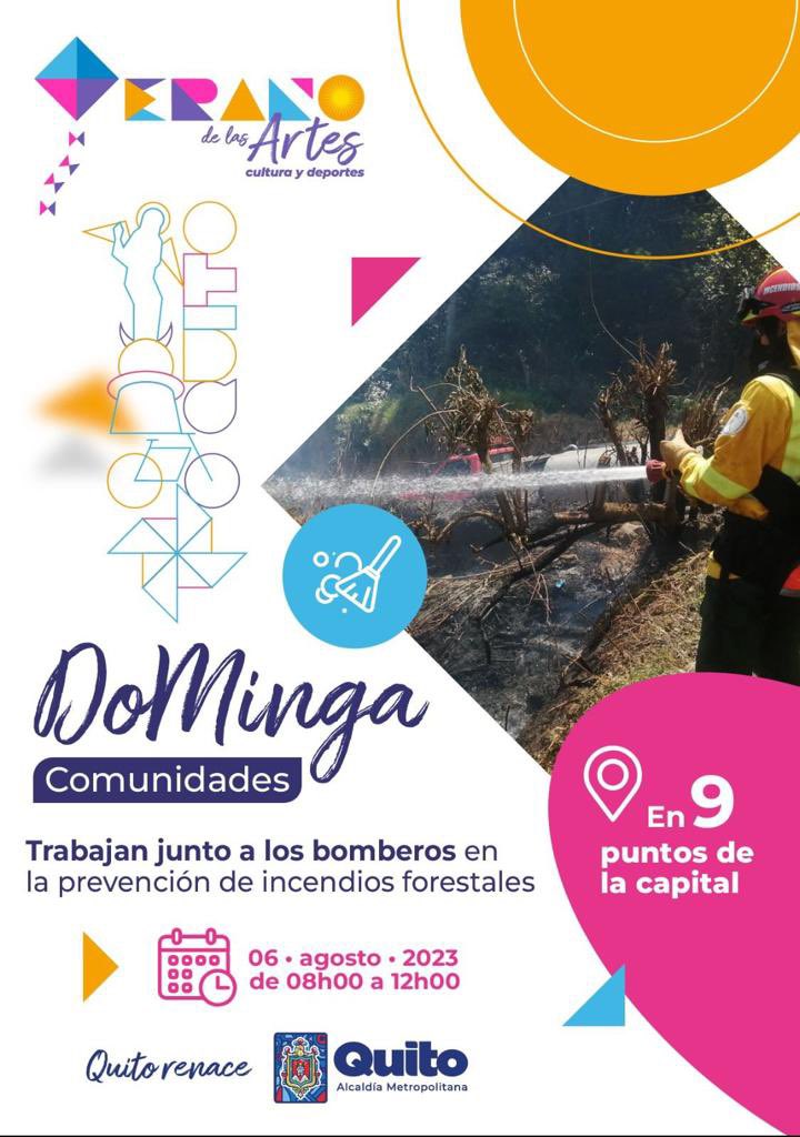 MunicipioQuito's tweet image. ⛏️ #DoMinga | Este domingo juntémonos para prevenir incendios forestales. Únete a esta minga con tus familiares y vecinos 🤜🏼🤛🏾.

Mira los implementos que puedes llevar y acude a uno de los nueve puntos estratégicos de Quito.

¡Te esperamos!

Con unidad #QuitoRenace
